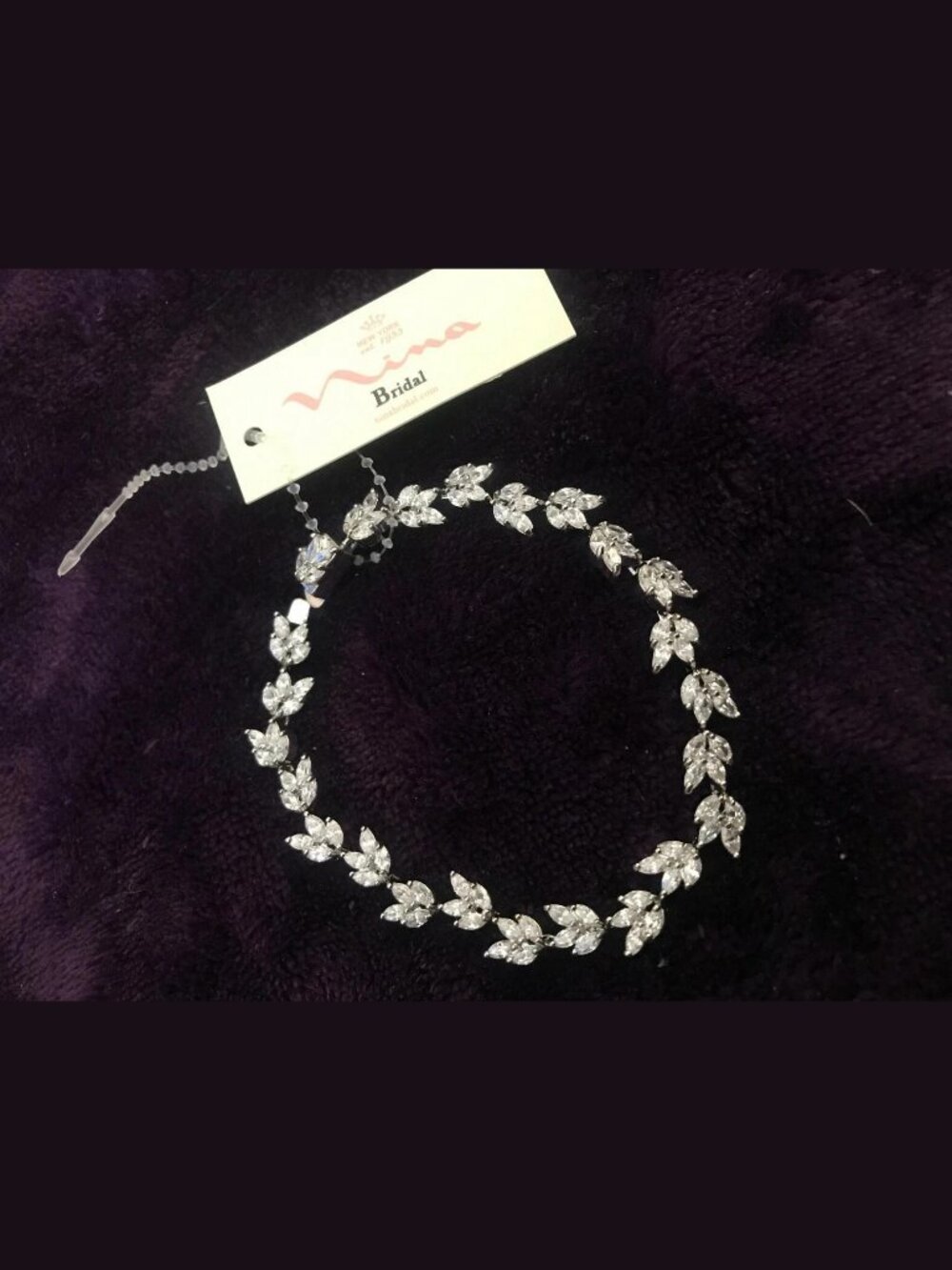 Nina Bridal SILVANA Marquise Cut Cubic Zirconia Silver Crystal Bracelet